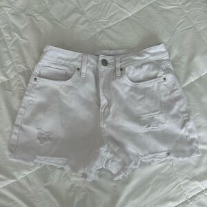 YMI White Distressed Cutoff Denim Shorts